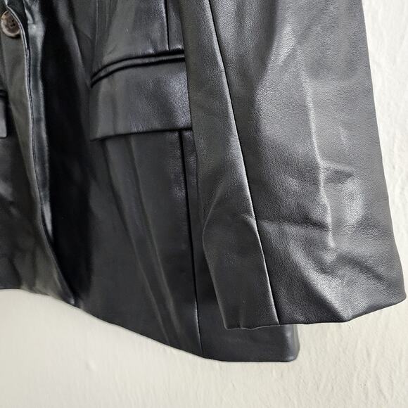 NEW J. Crew Willa Classic Black Faux Leather Blazer Size 6 - Picture 7 of 15